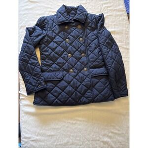 Polo Ralph Lauren Jacket Girls Youth Large 12-14 Quilted Chore Coat Navy Puffer
